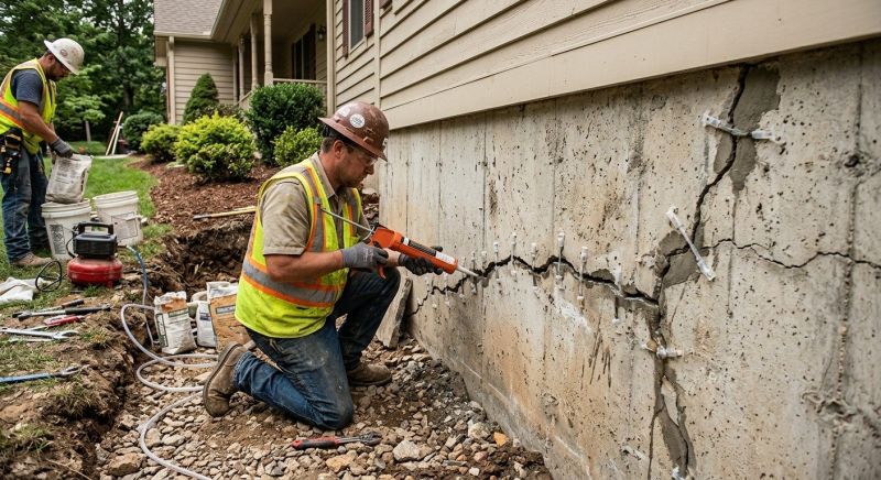 Cracked Foundation Repair in Waxhaw, NC