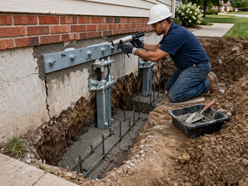 Sinking Foundation Repair in Monroe, NC